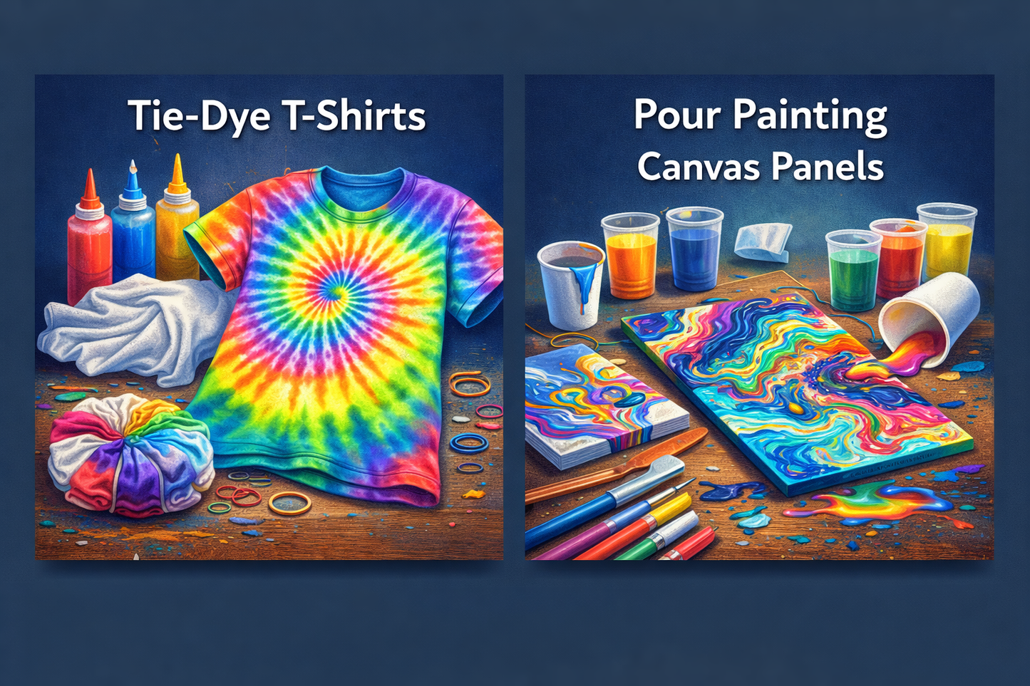 June 12 - Enrichment Workshops | Tie Dye & Canvas Pour Painting